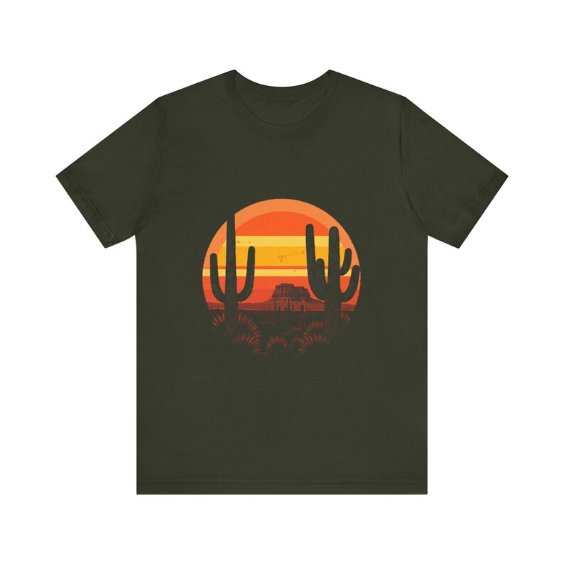 Retro Wüste Sonnenuntergang T-Shirt, Vintage Kaktus Südwesten T-Shirt, Natur Outdoor Abenteuer Geschenk Bild 8
