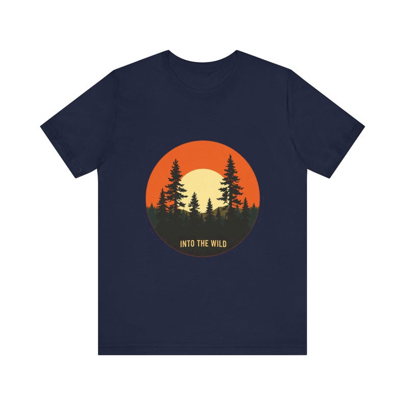 Retro Forest Pines Sonnenuntergang T-Shirt, Vintage Retro Outdoors T-Shirt, Natur Abenteuer Geschenk Bild 12