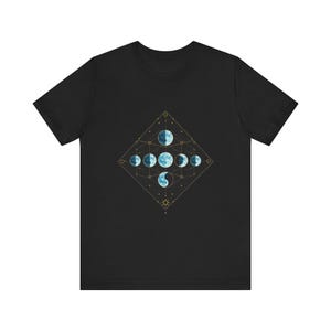 T-Shirt mit Mondphasen-Motiven, himmlisch-mystisches Geschenk Bild 1