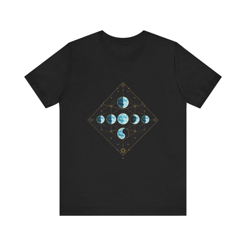 T-Shirt mit Mondphasen-Motiven, himmlisch-mystisches Geschenk Bild 1