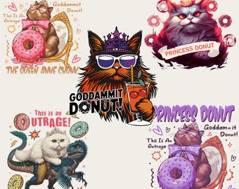 Carl de mazmorras PNG, donut princesa vintage PNG, regalo para amantes de los libros