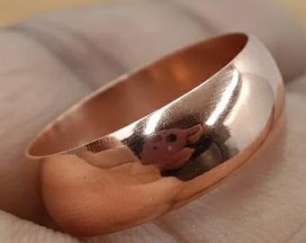 Handmade Pure Copper Dome Ring – Minimalist Unisex Band