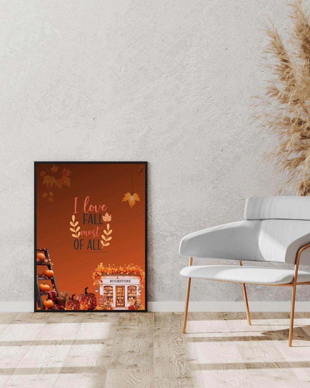 Fall Bookstore Signs Cozy Fall Bookstore Art Print | Autumn Wall Decor (digital Download) - Etsy