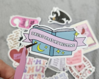 I Read Past My Bedtime Sticker, Bookish Girl Sticker, Reading Book Sticker, Kindle Sticker, Gift For Bookish Girl