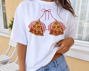 Bikini Pizza Bachelorette T-Shirt, The Bach Club Tee Shirt, Bride Club Party Pizza Tee, Bridesmaid Matching Shirt