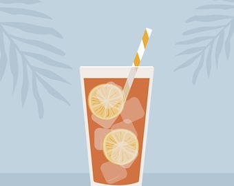 Long Island Iced Tea Cocktail Poster Downloadable Kitchen Art