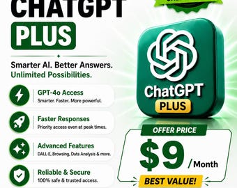 Abbonamento ChatGPT Plus di 1 mese – GPT-40, risposte più rapide, funzionalità avanzate (servizio digitale)
