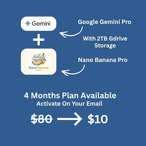 Google Gemini Pro Account Setup | 4-Month Plan | 2TB Storage & Nano Banana Pro Access