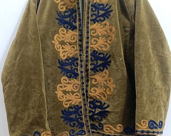 Vintage Baumwolle Susani Jacke | Bestickter Blumen Boho Duster