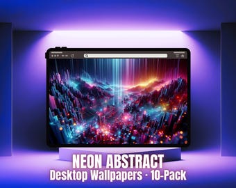 Paquete de fondos de pantalla abstractos de neón: 10 fondos brillantes (descarga digital)