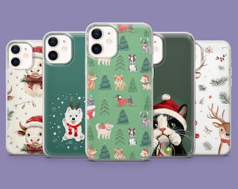 Adorable Phone Case, Animals With a Winter Cover for iPhone 17, 17Pro, 16, 15, 14, 13, Samsung S25 S24Fe, S23, A16, A56, Pixel 10Pro, 9