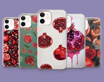 Pomegranate Phone Case, Crunchy Fruit Design, TPU Gel