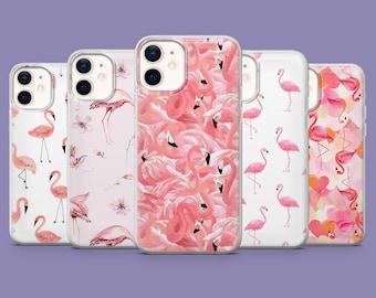 Pink Flamingo Phone Case, Animal Design, TPU Cover for iPhone 17, 17Pro, 16, 15, 14, 13, Samsung S25 S24Fe, S23, A16, A56, Pixel 10Pro, 9