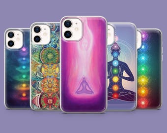 Chakra Mandala Healing Phone Case, Crystal-Clear Print Cover
