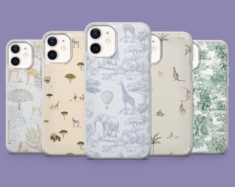 Safari Phone Case Wildlife Cover for iPhone 17, 17Pro, 16, 15, 14, 13, Samsung S25 S24Fe, S23, A16, A56, Pixel 10Pro, 9