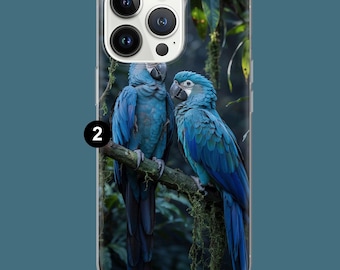 Papegojtelefonskal Fågelfodral för iPhone 17, 17Pro, 16, 15, 14, 13, Samsung S25 S24Fe, S23, A16, A56, Pixel 10Pro, 9