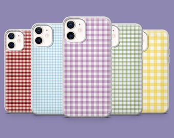 Plaid Phone Case, Colourfull Cover for iPhone 17, 17Pro, 16, 15, 14, 13, Samsung S25 S24Fe, S23, A16, A56, Pixel 10Pro, 9
