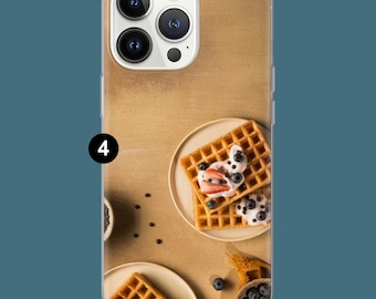 Waffles Phone Case, Food Cover for iPhone 17, 17Pro, 16, 15, 14, 13, Samsung S25 S24Fe, S23, A16, A56, Pixel 10Pro, 9