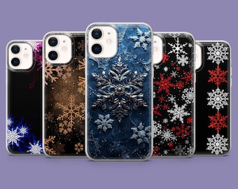 Magical Snowflake Phone Case Frozen Aesthetic Cover for iPhone 17, 17Pro, 16, 15, 14, 13, Samsung S25 S24Fe, S23, A16, A56, Pixel 10Pro, 9