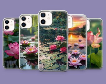 Lotusblomma Mobilskal Natur Skal för iPhone 17, 17Pro, 16, 15, 14, 13, Samsung S25 S24Fe, S23, A16, A56, Pixel 10Pro, 9
