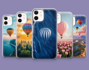 Hot Balloon Phone Case, Flying Cover for iPhone 17, 17Pro, 16, 15, 14, 13, Samsung S25 S24Fe, S23, A16, A56, Pixel 10Pro, 9
