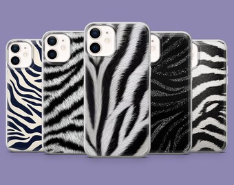 Zebra Print Phone Case Pattern Cover for iPhone 17, 17Pro, 16, 15, 14, 13, Samsung S25 S24Fe, S23, A16, A56, Pixel 10Pro, 9