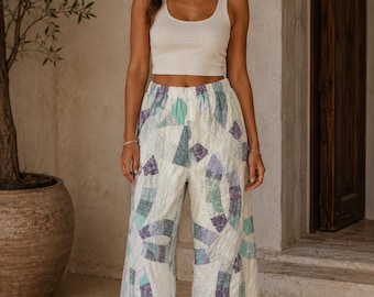 Handmade Pants from Vintage and stitched quilt