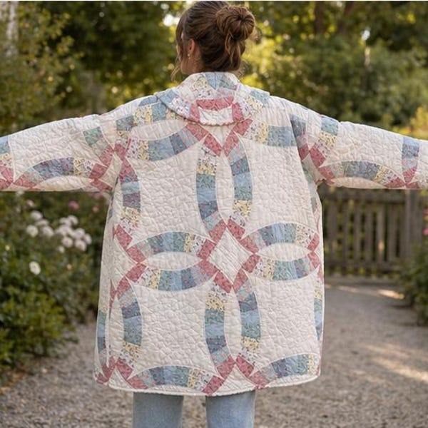 Handmade Quilted Double Wedding  Ring Jacket