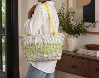 Handmade Tote from Repurposed Quilt