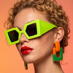 Neon Green Sunglasses - Etsy display picture 3
