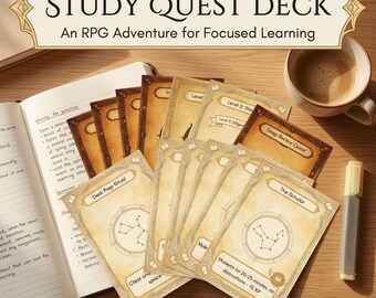 Lernkartenset – ADHS-Schülerplaner (RPG, druckbar) | Hausaufgaben- und Prüfungsübersicht | Gamifiziertes Lernsystem | Schulanfang (PDF)