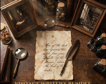 Dark Academia Galeriewand 3er Set, Stimmungsvolles Renaissance Frauenporträt & Vintage Bibliothek Dekor, druckbare literarische Kunst für Home Office