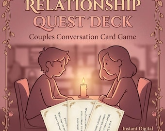 Kartenspiel für Paare zum Ausdrucken | Beziehungsquest-Deck im RPG-Stil – Spiel für den Date-Abend, Bindungspunkte, Beziehungstracker (PDF)