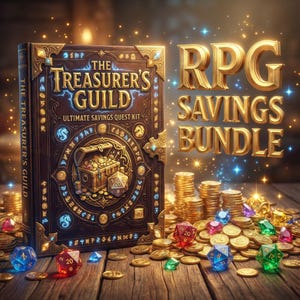 RPG Savings Challenge Bundle Printable | Gamified Budget Planner PDF | ADHD Money Saving Games | Emergency Fund, No Spend Tracker & 5k Goal