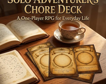 Aufgabenplan für Solo-Abenteurer – Rollenspiel-Tagesroutine zum Ausdrucken | Selbstfürsorgeplaner für ADHS | Spielerisches Aufgabensystem | Level-Up-PDF