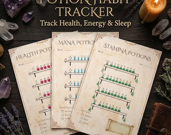 Potion Habit Tracker & Mood Log - Witchy Aesthetic Grimoire Pages - ADHD Visual Planner - Printable PDF