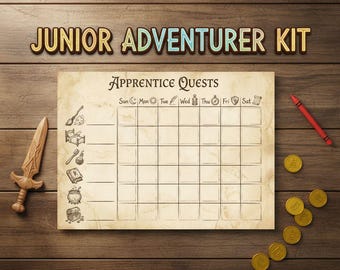 Kids Chore Chart Printable | RPG Reward System & Treasure Map | Gamified Routine Chart PDF