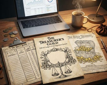 Small Business Planner Printable | ADHD Freelancer Organizer | Gamified Sales Tracker & Income Log | RPG Quest Dashboard for Etsy Sellers