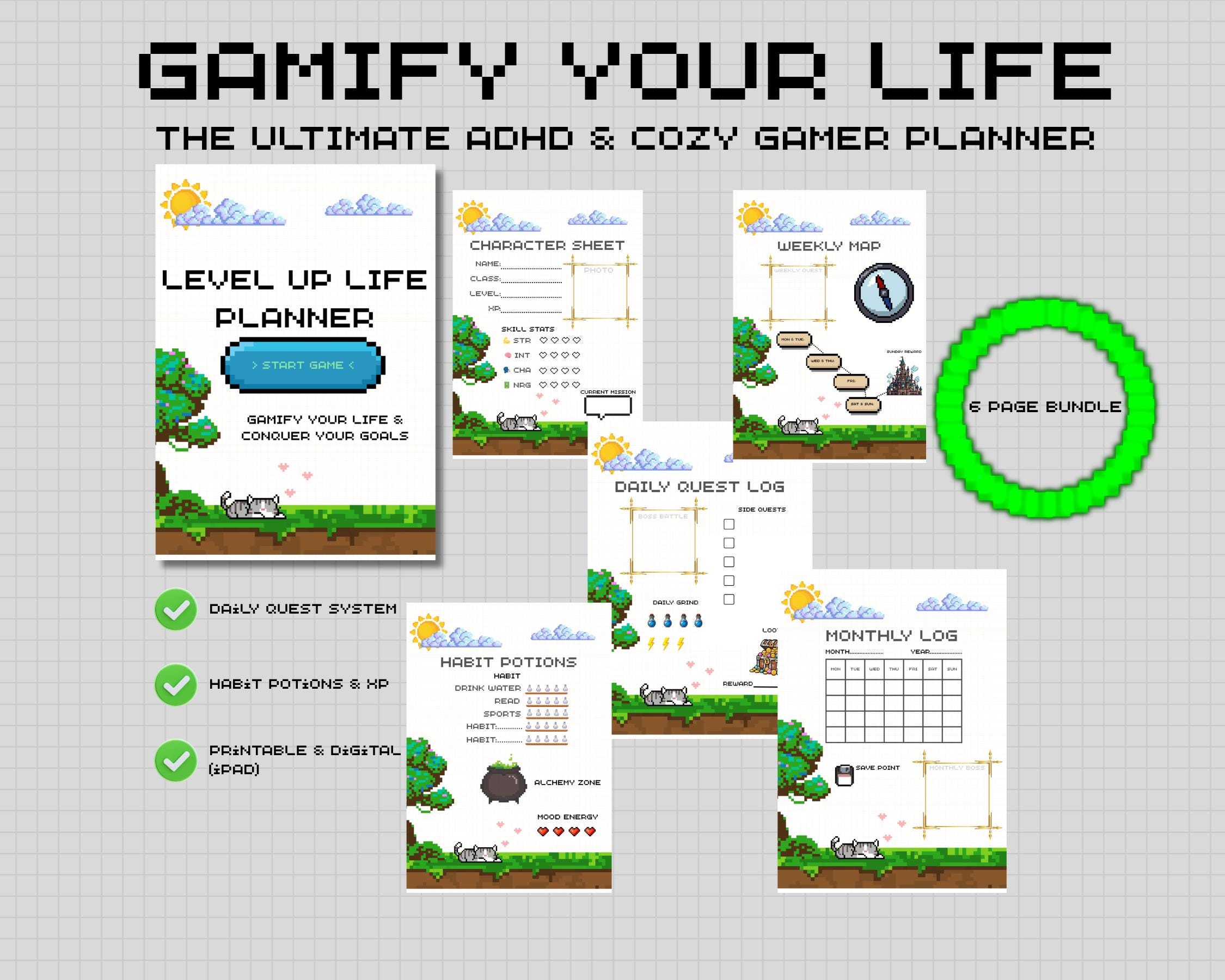 Ultimate ADHD Gamification Bundle - RPG Life Planner, Cleaning Game ...
