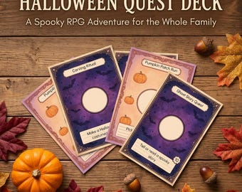 Halloween-Questkarten – Gruseliges Rollenspiel für die ganze Familie (zum Ausdrucken) | Kostüm- und Countdown-Tracker | Spielerischer Halloween-Planer (PDF)