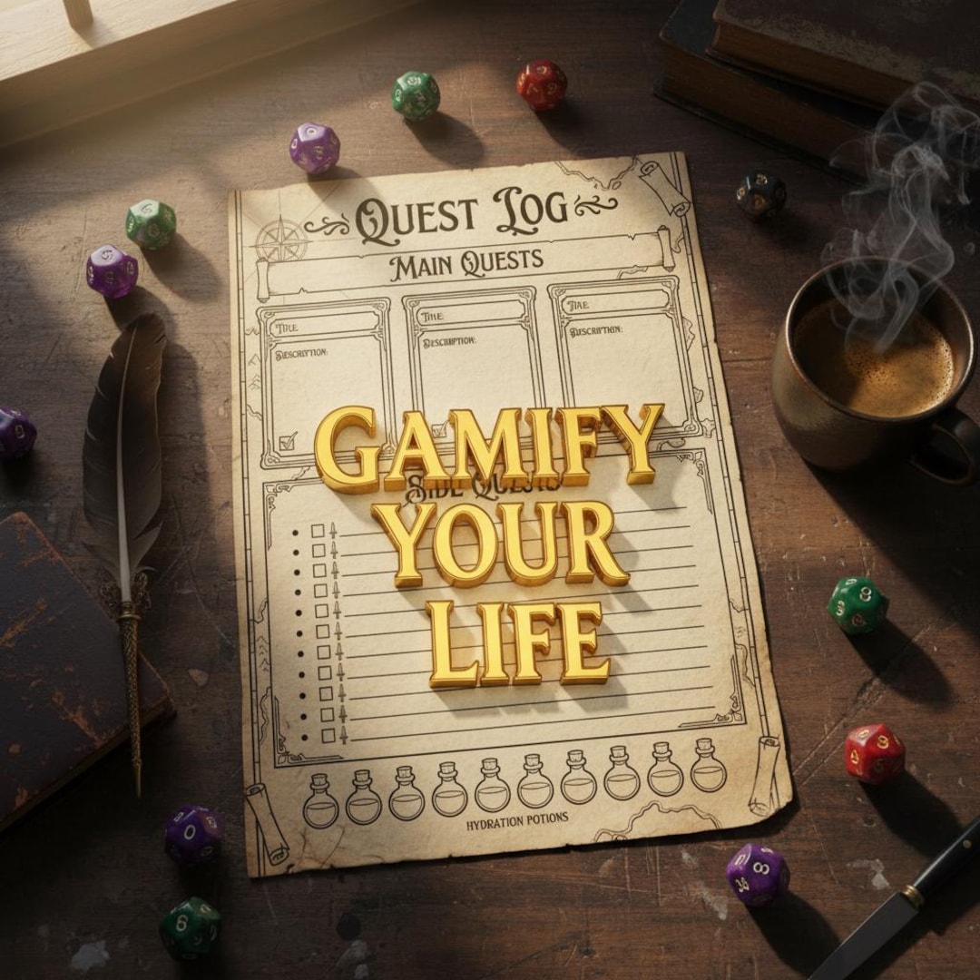 Gamified Life Planner | ADHD Productivity Journal | RPG Quest Log PDF ...