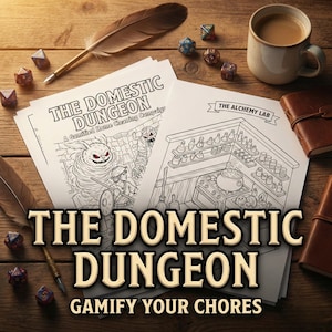 Planner per le pulizie ADHD gamificato, tabella delle faccende domestiche RPG stampabile, gioco di faccende domestiche ispirato a D&D, organizzatore della vita adulta, elenco di controllo per le pulizie di primavera in formato PDF