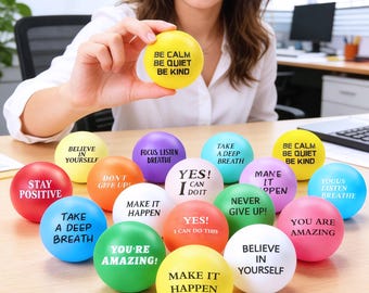 Positieve stressbal,kleurrijk schuim als cadeau speelgoed met motiverende citaten,bulk knijpballen voor kantoormedewerker