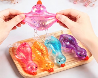 Rekbaar eend knijpspeeltje, squishy eend fidget speelgoed, schattig knijpspeeltje, sensorisch bureauspeelgoed, kawaii eend stressbal, schattig gans fidget zintuiglijk speelgoed