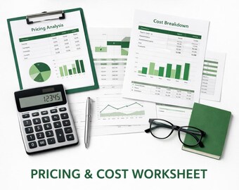 Werkblad Prijzen en kosten | Sjabloon voor kleine bedrijven | Digitale financiële pdf