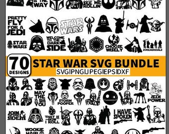 70 star war svg bundle designs for cricut and silhouette