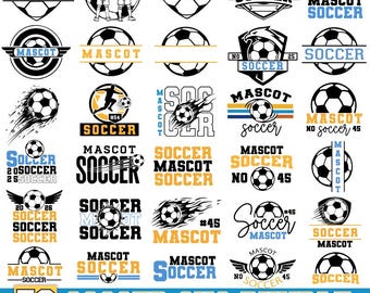 Soccer SVG Bundle: Ball, Monogram, Designs, Team, Split Name, Silhouette, Cut Files, Instand Download
