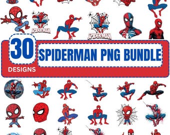 Spiderman PNG Bundle, Clipart, Cut Files, Silhouette (30 Designs)