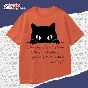 Minimalist Black Cat Eyes Shirt, Aesthetic Peeking Cat T-Shirt, Simple Void Cat Gift