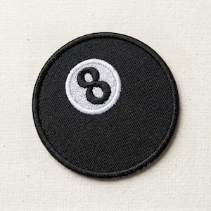 8 Ball Pool Patch, Billiards Patch, Pool Player Patch, Cue Sports Patch, Funny Pool Patch, Iron On Embroidered Patch, Game Room Decor Badge